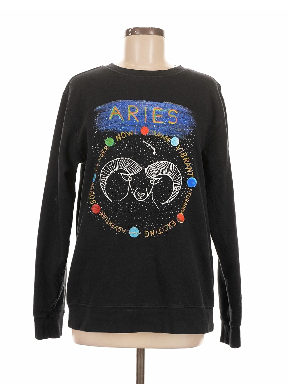 Unfortunate Portrait Aries Graphic Crewneck Sweatshirt - Black